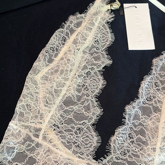 NWT SUZY BLACK Martine Light Lace Bodysuit - Ivory $225 - size Small - Picture 4 of 4